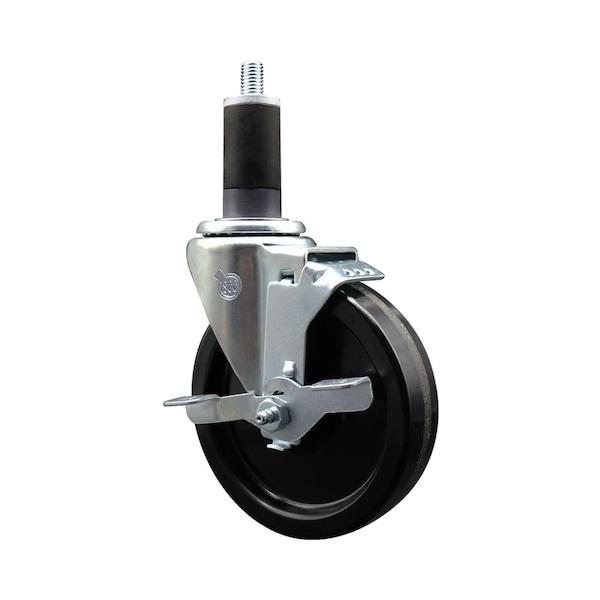5'' SS Phenolic Swivel 1-1/4'' Expanding Stem Caster with Brake
